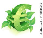 green euro symbol of european...