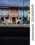 Small photo of singapore, august 22 2022, singapore historical buildings in joo chiat road district.