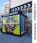 Small photo of Ibiza, Spain; January, 29th, 2021: the box office of Ibiza rocks closed. Ibiza Rocks tickets