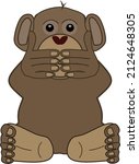 one of the three wise monkeys.... | Shutterstock .eps vector #2124648305