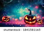 happy halloween three pumpkin... | Shutterstock . vector #1841581165
