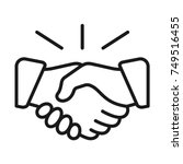 handshake icon. deal symbol.... | Shutterstock .eps vector #749516455