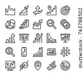 graph and diagram icons set.... | Shutterstock .eps vector #763788502