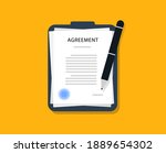 agreement. documents with pen... | Shutterstock .eps vector #1889654302