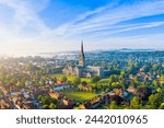 Aerial view over salisbury and...