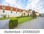 Valtice, Czechia. 20.6.2023. Baroque residences in Valtice castle. Lednice and Valtice Cultural Landscape, South Moravian region. Czech republic. Travel vine destination.