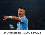 Small photo of Rome, Italy 3rd September 2022: Patric of SS LAZIO gestures during the Italian Serie A 202223 football match between SS Lazio and SSC Napoli at the Olimpico Stadium