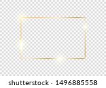 gold square frame. golden... | Shutterstock .eps vector #1496885558