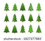 christmas tree flat icon set.... | Shutterstock . vector #1827377885