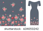 english roses. party dress... | Shutterstock .eps vector #634053242