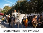 Small photo of Alcala de Henares, Spain - October 09 2022. Medieval Market of Alcala de Henares, actually called the Cervantino Market, is the largest in Spain and Europe.
