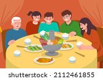 flat chinese new year reunion... | Shutterstock .eps vector #2112461855