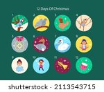 flat 12 days of christmas... | Shutterstock .eps vector #2113543715