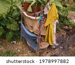 Unhealthy and unhygienic toilet system for the poor people of Bangladesh. World toilet day. Bangladesh poor family. Undevelopment concept. Family. Morbid. Insanitary. Noxious. Poorly. Toilet. Dirty.