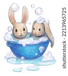 Bath Day For Rabbits. Cute...