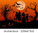 halloween background with... | Shutterstock .eps vector #220667332