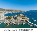 Small photo of Aerial view of Bodrum on Turkish Riviera. View on Saint Peter Castle Bodrum castle and marina
