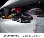 Small photo of Geneva, Switzerland - 3 12 2015: Audi Prologue concept car at the Geneva Motor Show 2015