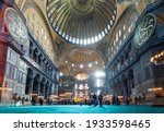 Small photo of Istanbul, Turkey - 31,01,2021 Ayia Sophi Mosque inside