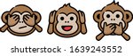 three wise monkeys doodle... | Shutterstock .eps vector #1639243552