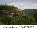 Landscape view of a cliff in red river gorge