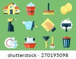 vector set of cleaning tools.... | Shutterstock .eps vector #270195098