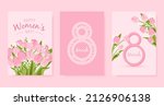 greeting cards set for 8 march. ... | Shutterstock .eps vector #2126906138