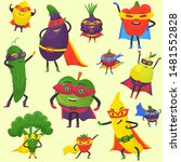 superhero fruit and vegetables... | Shutterstock .eps vector #1481552828