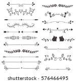 vector dividers calligraphic... | Shutterstock .eps vector #576466495
