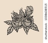 rose vector lace by hand... | Shutterstock .eps vector #1038638515