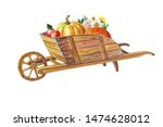 Wooden Garden Wheelbarrow With...