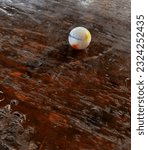 Small photo of White marble on a wooden table. Suitable for typografy, wallpaper, tittle, etc.