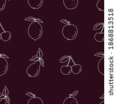fruits seamless pattern on dark ... | Shutterstock .eps vector #1868813518