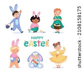 small children in easter... | Shutterstock .eps vector #2108158175