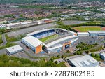 Small photo of Wigan, Greater Manchester, United Kingdom. 05.13.2022 Wigan Athletic, Wigan Warriors, DW Stadium, Aerial Image. 13th May 2022.
