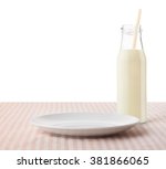 empty white ceramic plate and... | Shutterstock . vector #381866065