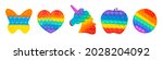 Small photo of Isolated multicolored rainbow touch toys pop it, simple dimple