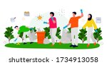 volunteer communities clean up... | Shutterstock .eps vector #1734913058