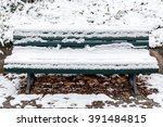 Bench In The Park With Snow