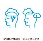 head profile with storm cloud... | Shutterstock .eps vector #1113453545