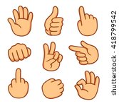 cartoon hands set. different... | Shutterstock .eps vector #418799542