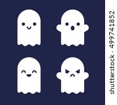 cute halloween cartoon ghosts.... | Shutterstock .eps vector #499741852