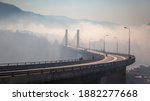 The Bridge Over The River In Fog