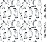  Penguin Sketch Seamless...