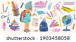 big set of school supplies.... | Shutterstock .eps vector #1903458058