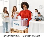 Young Voter Woman Smiling Happy ...