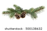 Branch Of Fir Tree And Cone On...