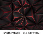 abstract black polygon red...