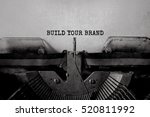 BUILD YOUR BRAND typed words on a vintage typewriter
