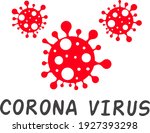 corona virus vector with red... | Shutterstock .eps vector #1927393298
